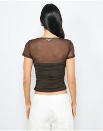 AERE - Bandeau Lined Mesh Tee