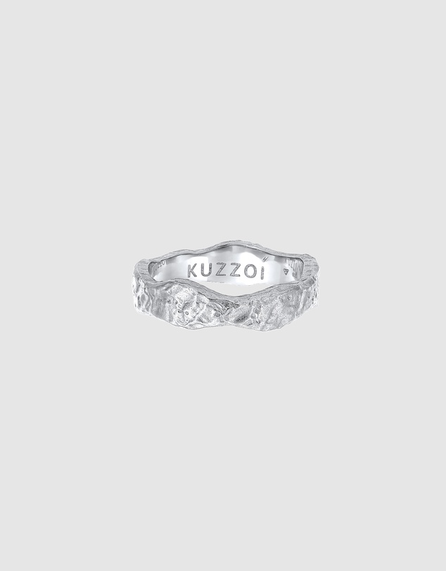 Kuzzoi - ICONIC EXCLUSIVE - Hammered Band Ring in 925 Sterling Silver
