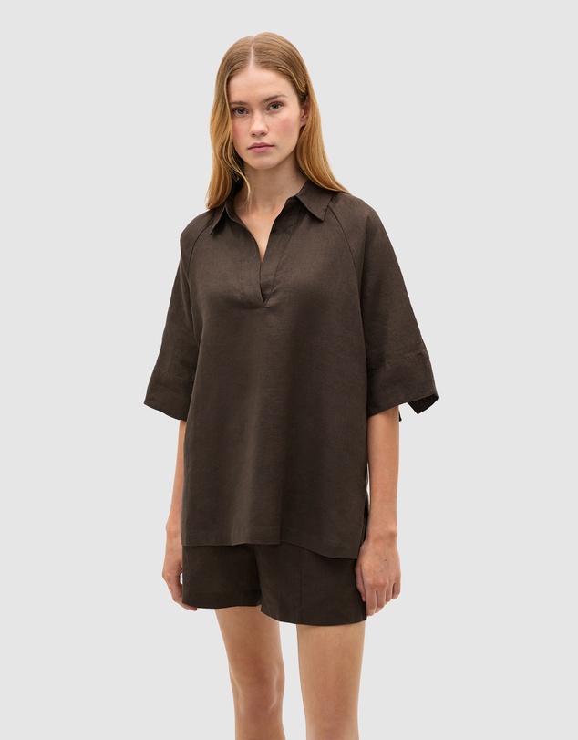 Seed Heritage - Core Linen Half Placket Popover