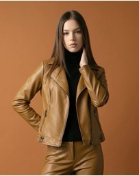 Mossée - Anna Classic Biker Style Leather Jacket