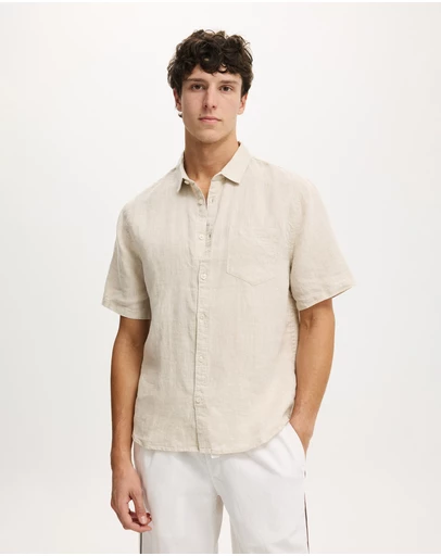 Cotton On - Relaxed Linen Short Sleeve Shirt