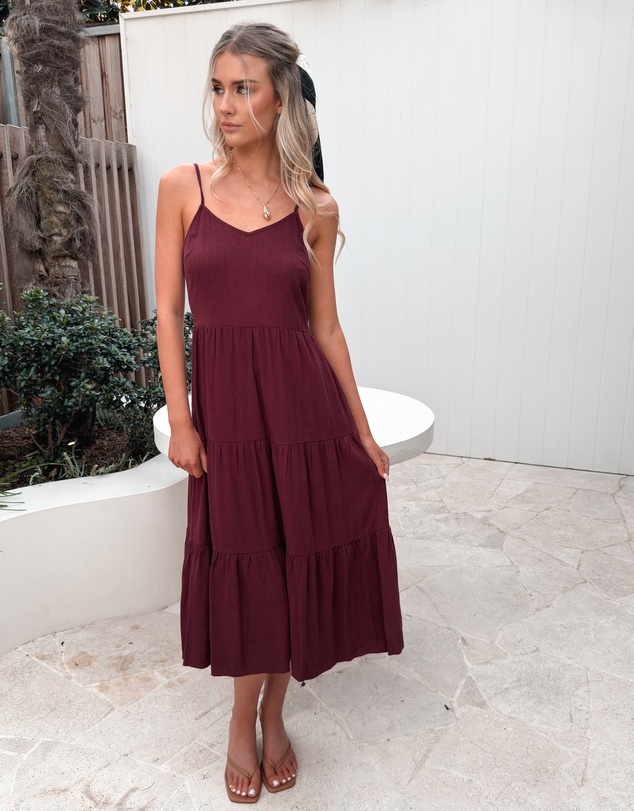 Esther & Co - Sonya Dress - Bordeaux