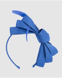 Max Alexander - Large Royal Blue Satin Bow Racing Fascinator