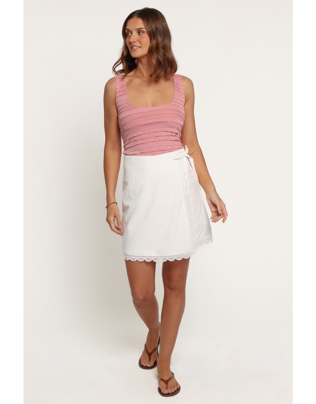 Petal & Pup - Beckett Wrap Mini Skirt - White