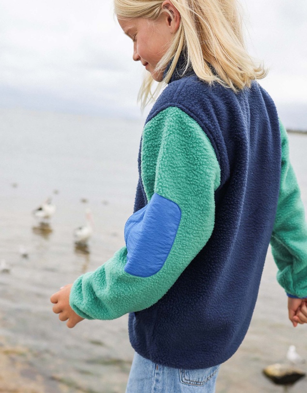 Skwosh - Skwosh Kids Polar Fleece Utility Jacket in Green/Blue
