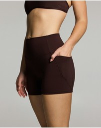 Rockwear - No Front Seam Pocket Mid Thigh Bike Shorts