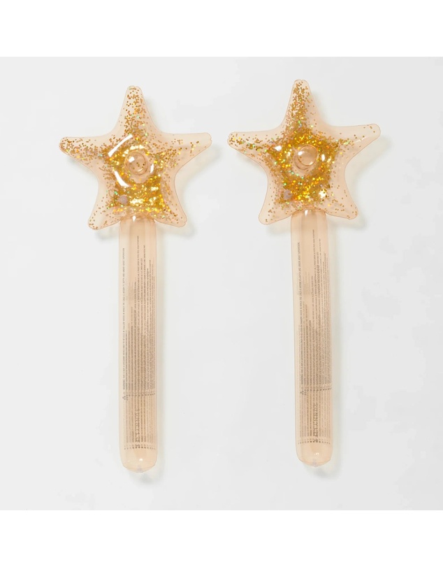 Sunnylife - Kids Inflatable Star Wand Princess Swan Gold Set of 2