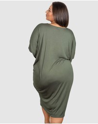 B Free Intimate Apparel - Plus Size Bamboo V Neck Draped Dress