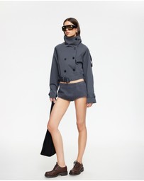 Lioness - Blanc Cropped Trench Coat