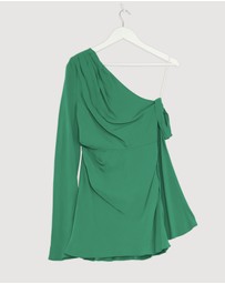 Revibe - Repaired Shona Joy Rio Off Shoulder Mini Dress - AU 8