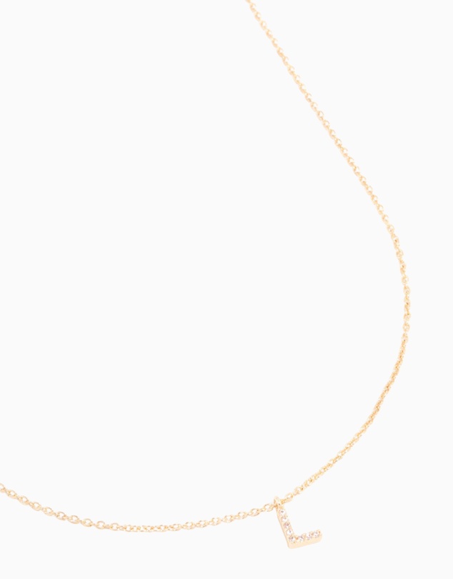 Lovisa - Gold Plated Cubic Zirconia Letter L Necklace