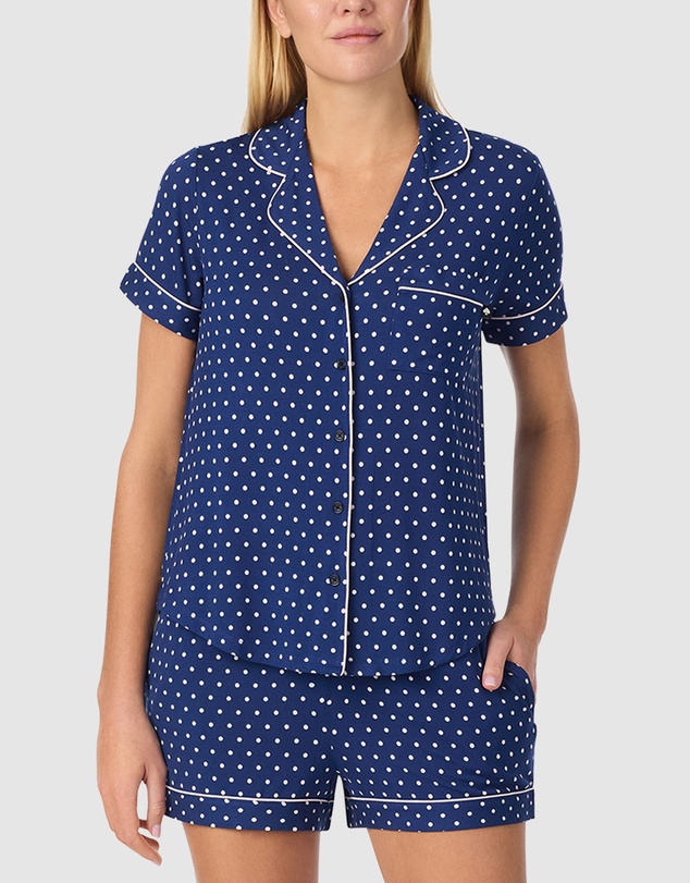 Kate Spade - Printed Modal Button Up Short Sleeve Short Pyjama Set