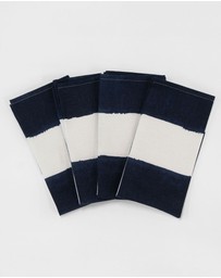 Aura Home - Riviera Stripe Cotton Linen Napkins - Set of 4