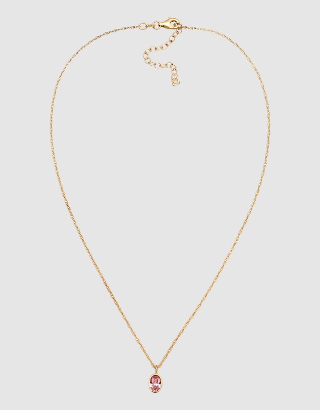 Elli Jewelry - Necklace Choker Crystal Oval 925 Sterling Silver Gold-Plated