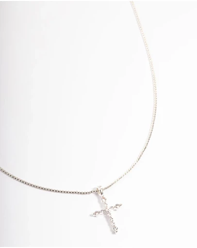 Lovisa - Silver Plated Cross Box Chain Necklace