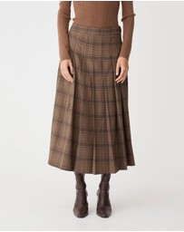 Forcast - Lani Pleated Check Skirt