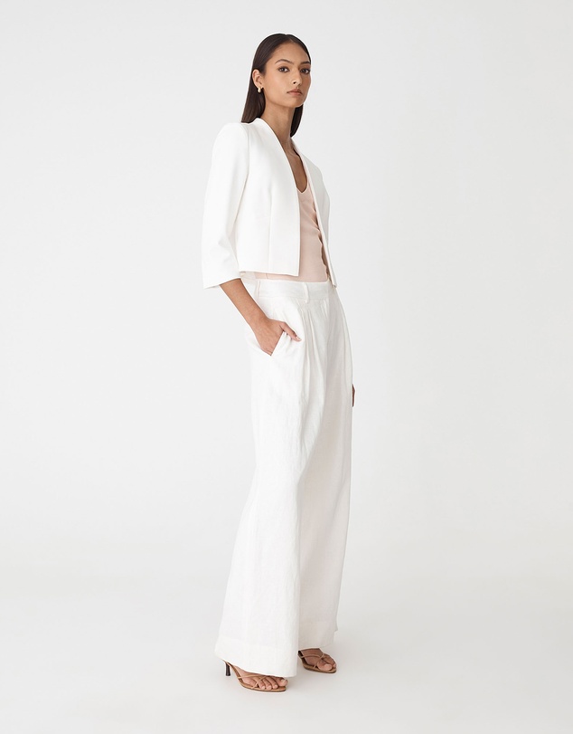 Forcast - Nikki Collarless Crop Jacket
