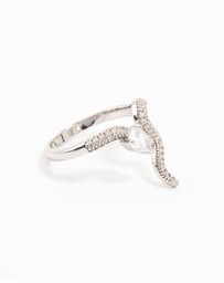 Lovisa - Silver Pave Cubic Zirconia Snake Ring
