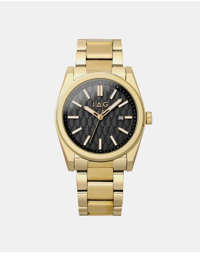 Jag - Beaufort Mens Black Dial 41.8mm Gold Watch