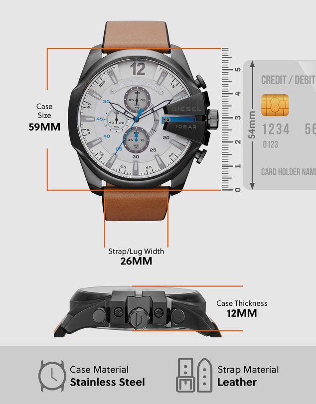 Diesel - Mega Chief Brown Chronograph Watch