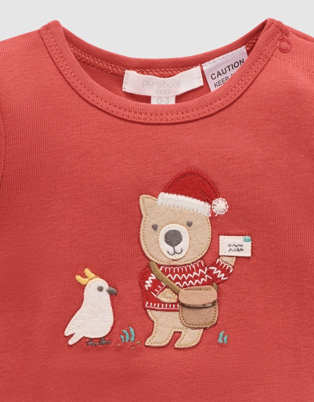 Purebaby - Postie Santa Bodysuit Christmas -Kids-Babies