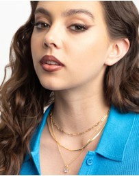 Lovisa - Gold Plated Cubic Zirconia Chain Necklace