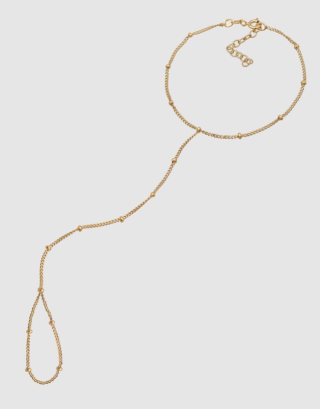 Elli Jewelry - Bracelet Hand Chain Ball 925 Sterling Silver Gold-plated