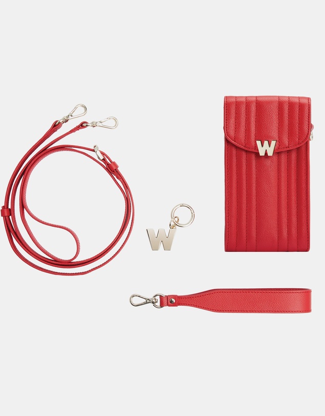 Wolf - Wolf Mimi Phone Case with Wristlet & Lanyard Red