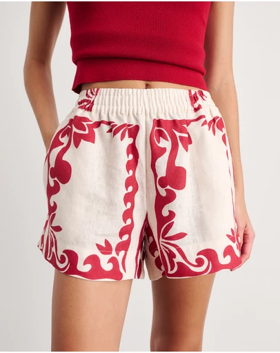 Jag - Wave Linen Pull On Short - ICONIC EXCLUSIVE