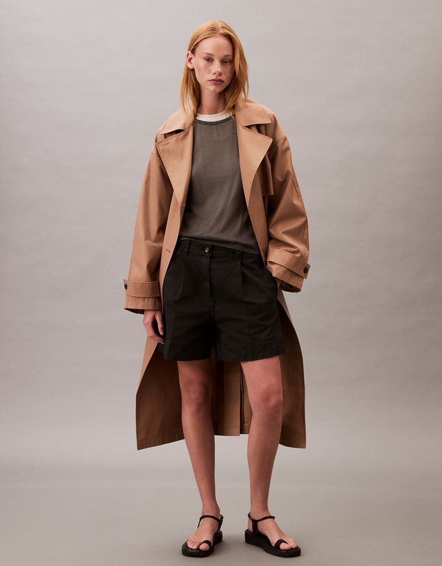 Calvin Klein - Cotton Stretch Pleated Shorts