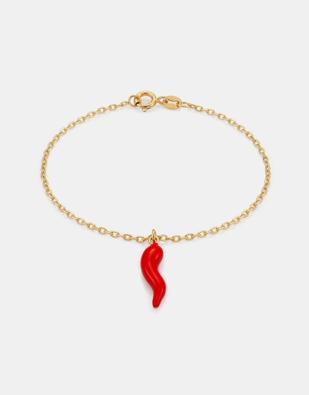 Zoe Olivia - 9K Gold Red Horn Bracelet