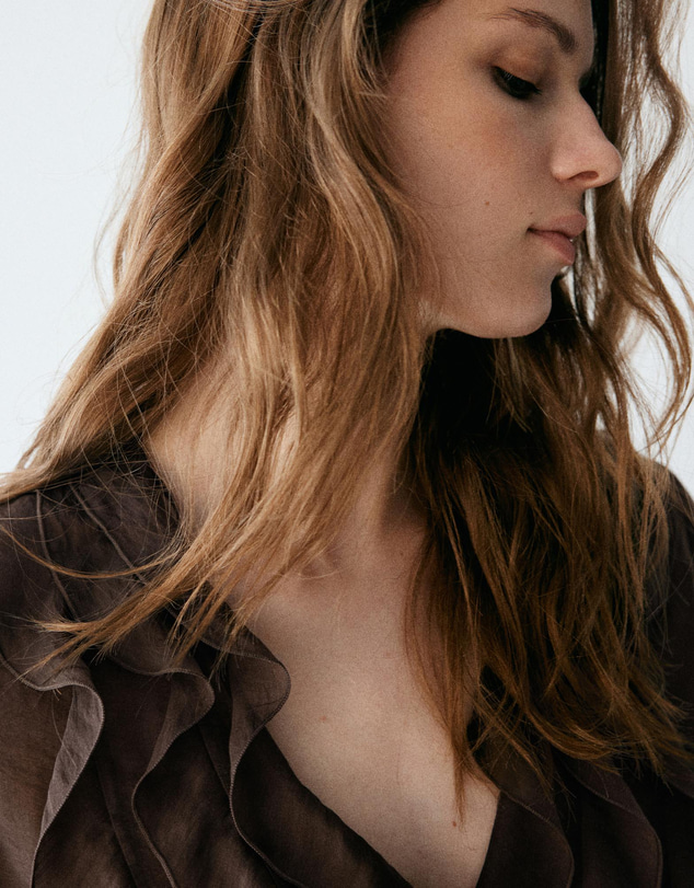 M.N.G - Ruffled Lyocell Blouse