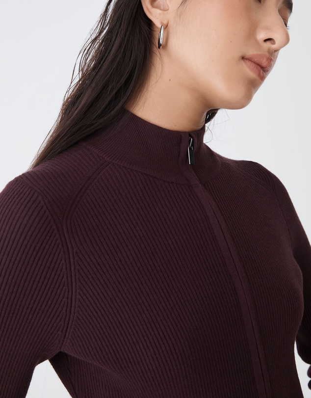 Forcast - Blake Ribbed Zip Cardigan