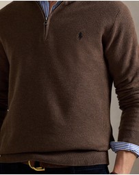 Polo Ralph Lauren - Mesh-Knit Cotton Quarter-Zip Sweater