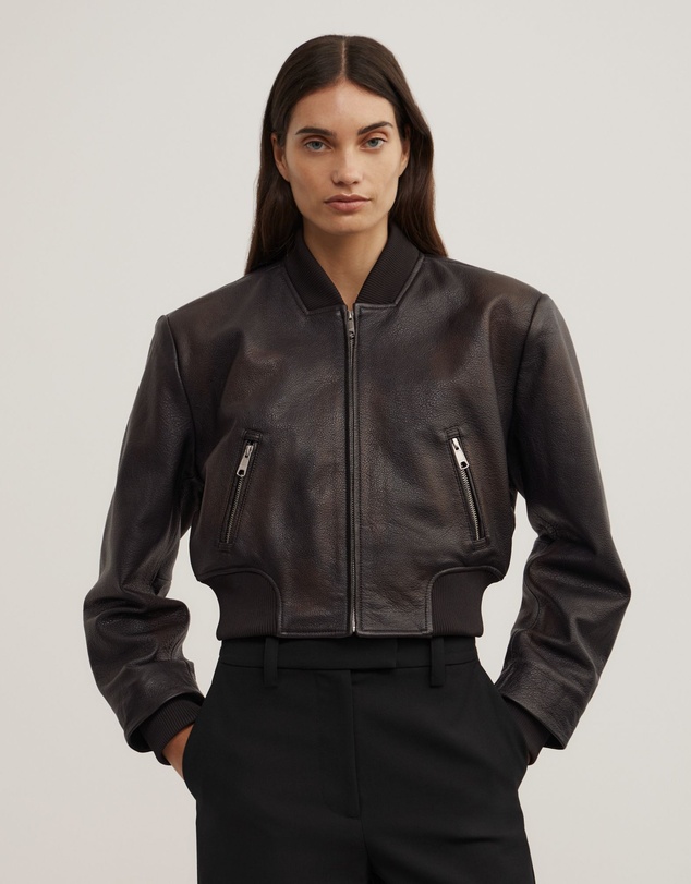 Witchery - Crop Burnished Bomber Jacket
