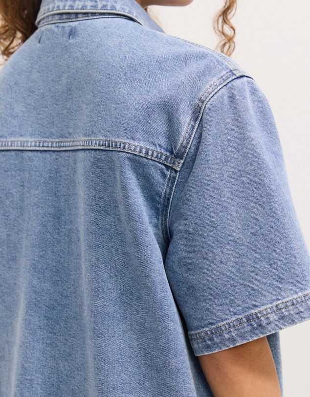 The Fated - Reese Oversized Short Sleeve Denim Shirt