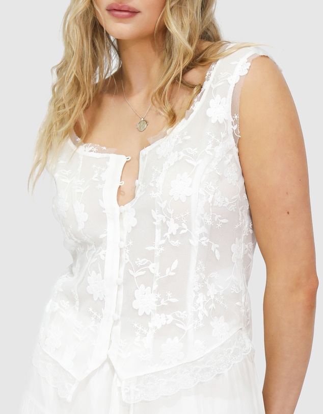 Belle & Bloom - Future Lover Lace Button Up Blouse