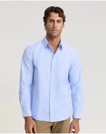 Sportscraft - Oxford Long Sleeve Stripe Shirt