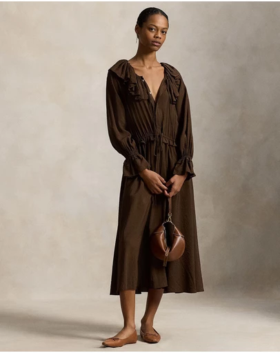 Polo Ralph Lauren - Ruffled Blouson Crepe Dress