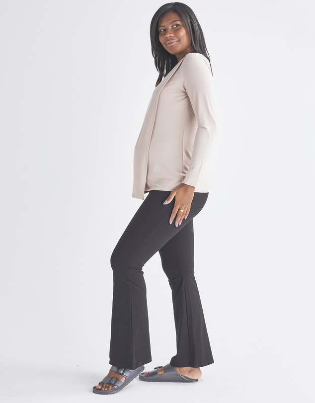 Angel Maternity - Monique Long Sleeve  Nursing Petal Top -Blush Pink