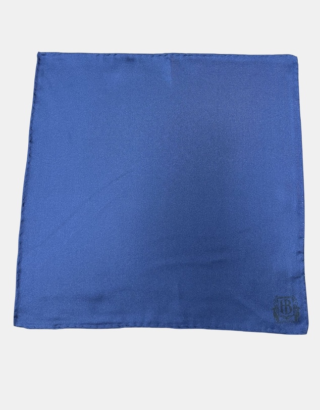 Henry Bucks - HENRY Bucks Plain Crest Pocket Square NAVY