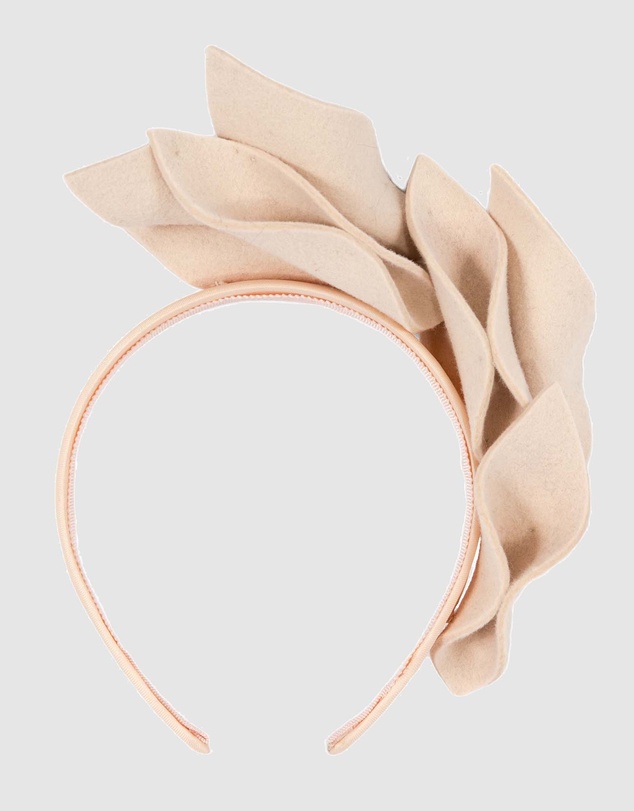 Max Alexander - Felt Beige Winter Racing Fascinator