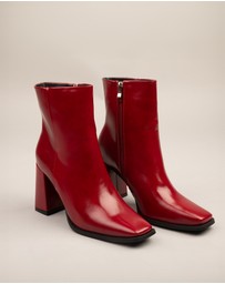 RAID - Hermine high block heeled boots in red