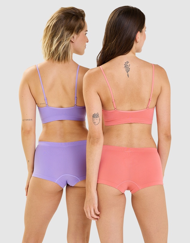Billet Doux - Zen Attitude Crop Top Style Wirefree Bralette - 2 Pack