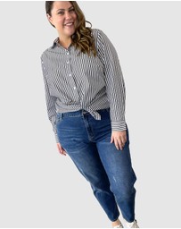 Love Your Wardrobe - Ella Stripe Button-Up Shirt