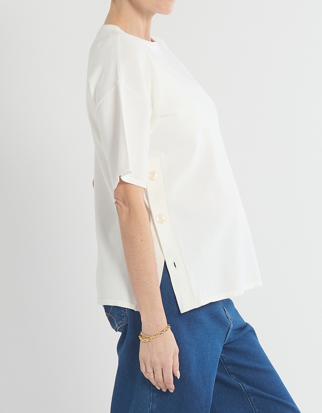 Soon Maternity - Crepe Knit Button Feeding Top