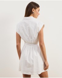Atmos&Here - Marni Linen Blend Tie Front Mini Dress