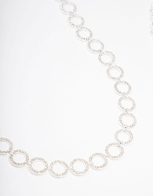 Lovisa - Silver Mini Open Diamante Circle Belt
