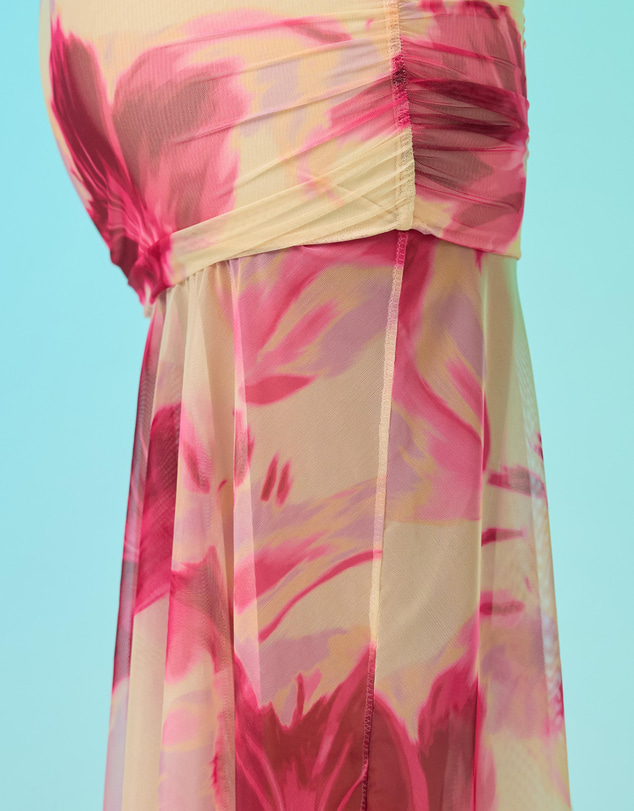 Dazie - Josie Strapless Mesh Maxi Dress