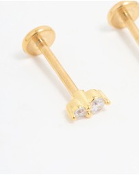 Lovisa - Gold Plated Titanium Cubic Zirconia Flat Back Studs